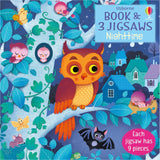 Usborne Book And 3 Jigsaw Puzzle Nighttime Set - Radar Toys