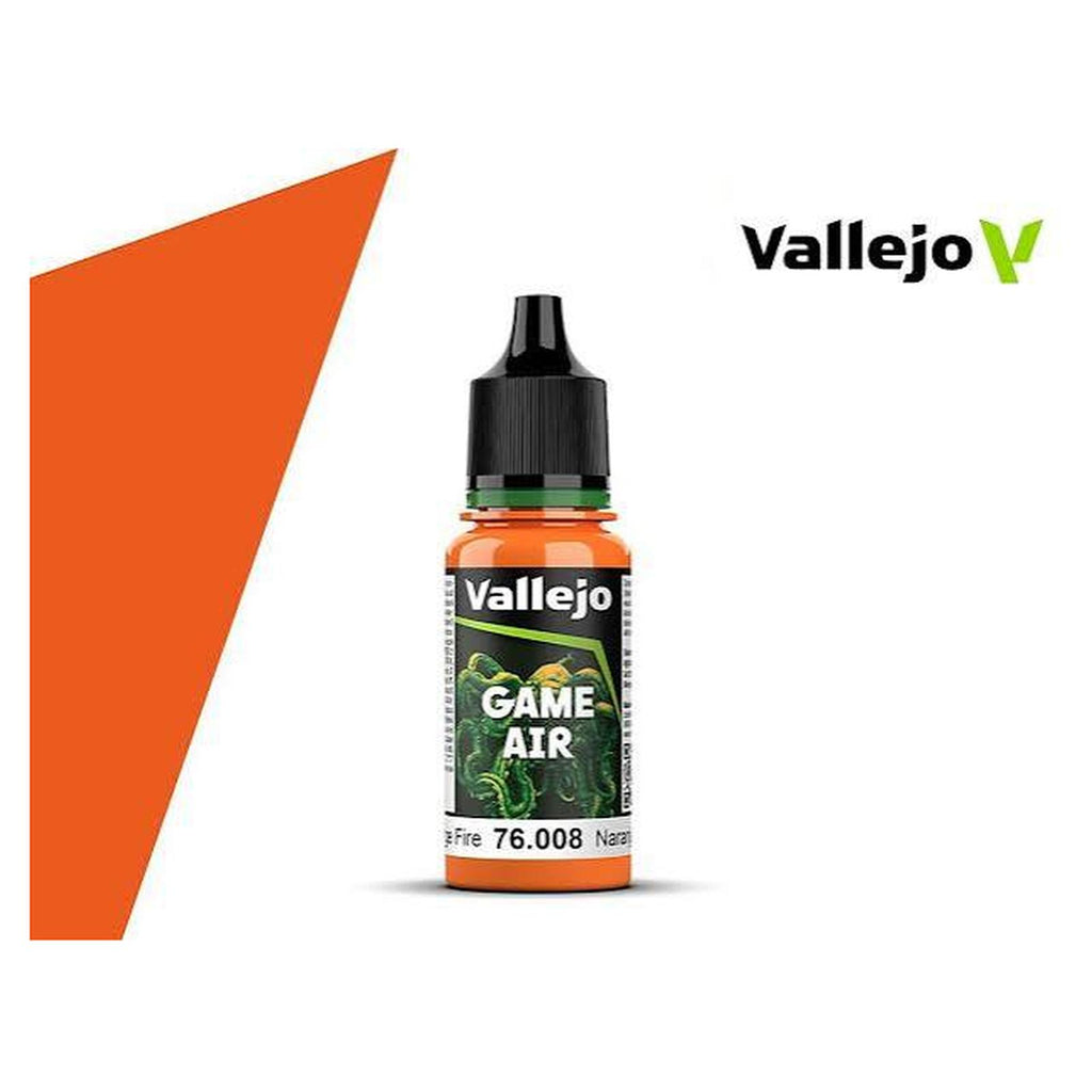 Vallejo Game Air Orange Fire Acrylic Airbrush Paint 18mL - Radar Toys