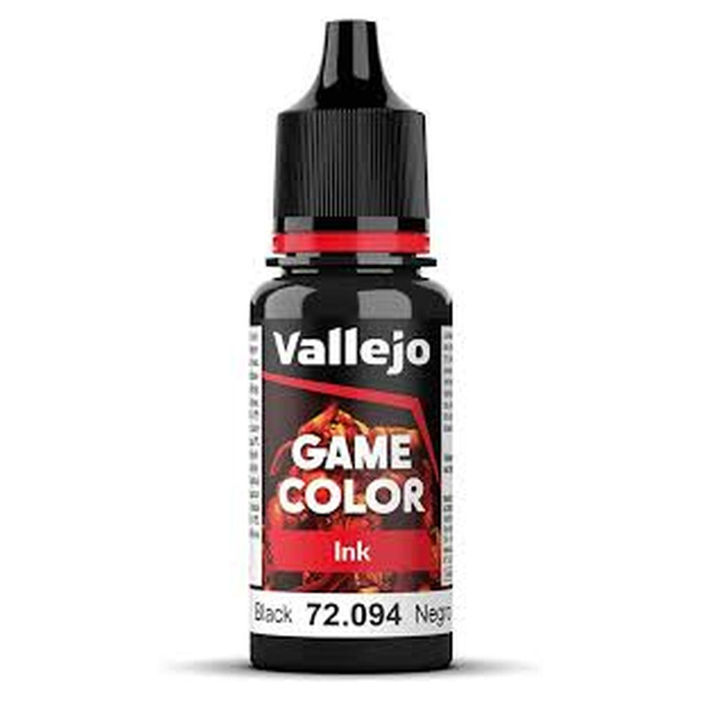 Vallejo Game Color Black Ink Acrylic Paint 18mL