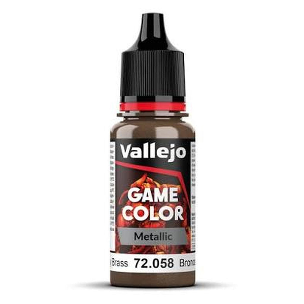 Vallejo Game Color Brassy Brass Metallic Acrylic Paint 18mL