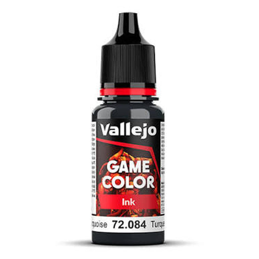 Vallejo Game Color Dark Turquoise Ink Acrylic Paint 18mL