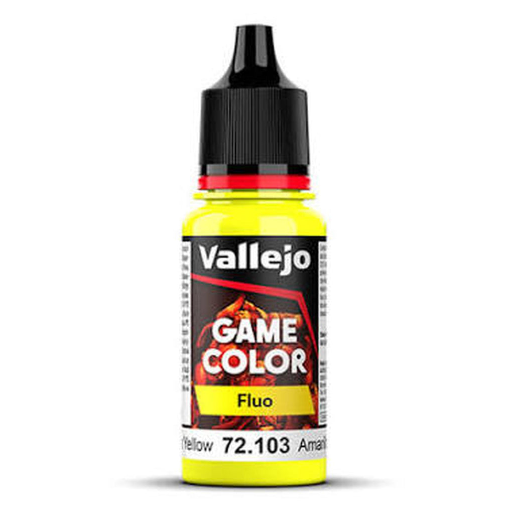 Vallejo Game Color Fluorescent Yellow Fluo Acrylic Paint 18mL