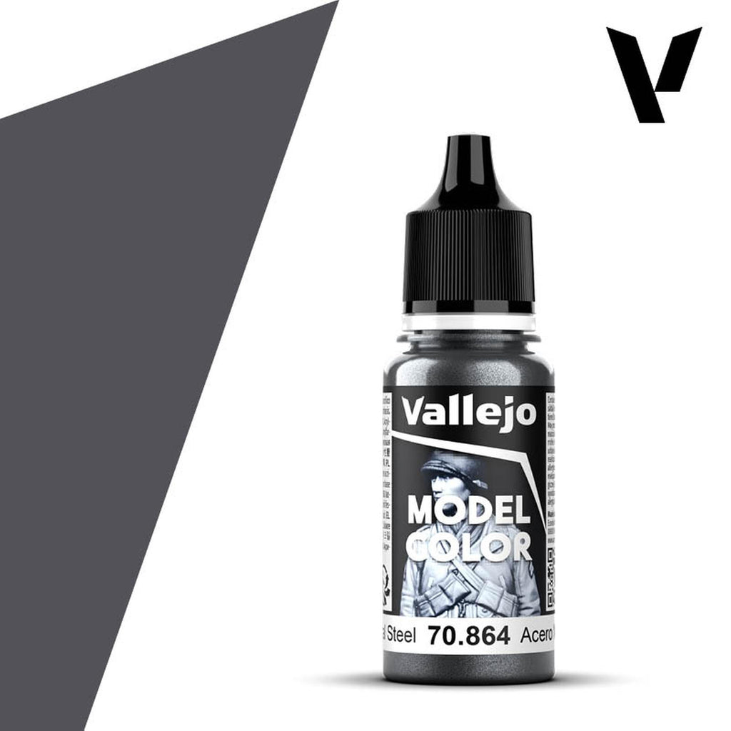 Vallejo Model Color Natural Steel Acrylic Paint 18mL