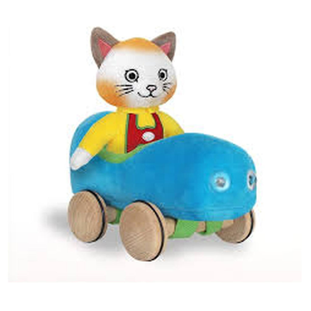 Yottoy Huckle Cat Soft Toy And Blue Car