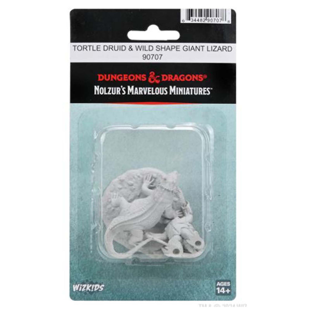 WizKids Dungeons And Dragons Nolzur's Tortle Druid And Wild Shape Giant Lizard Miniature Figures