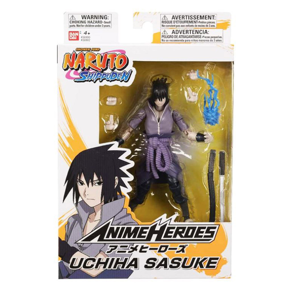 Bandai Naruto Shippuden Anmie Heroes Sasuke Uchiha Action Figure - Radar Toys