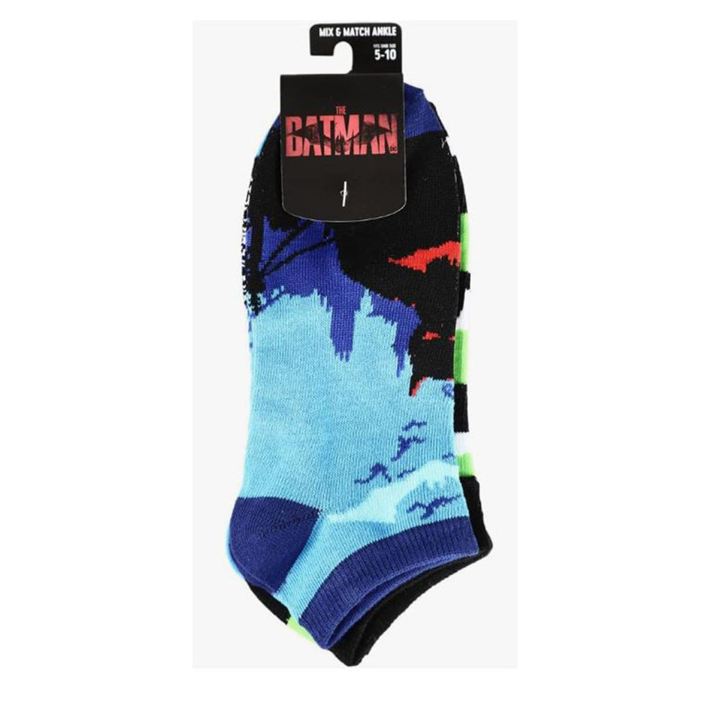 Bioworld The Batman Mix And Match 5 Pair Ankle Socks