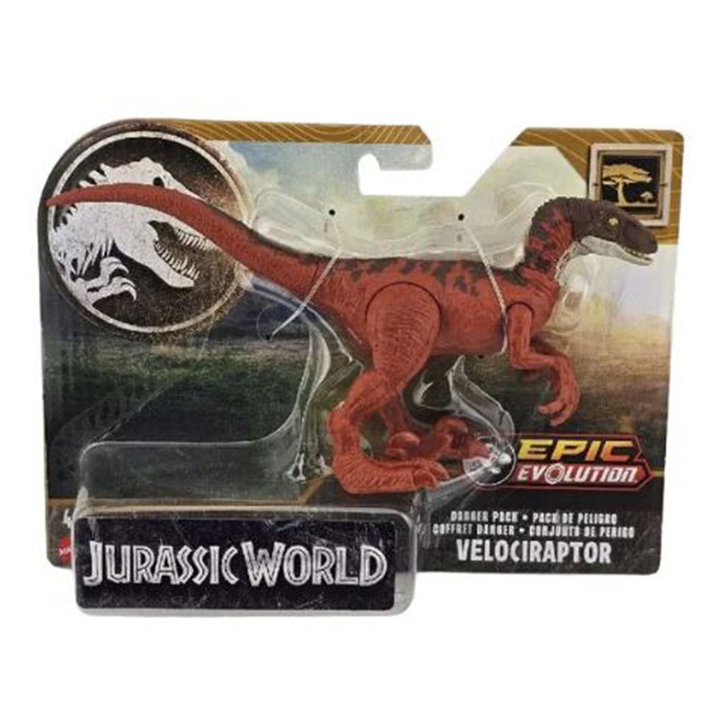 Mattel Jurassic World Epic Evolution Velociraptor Danger Pack