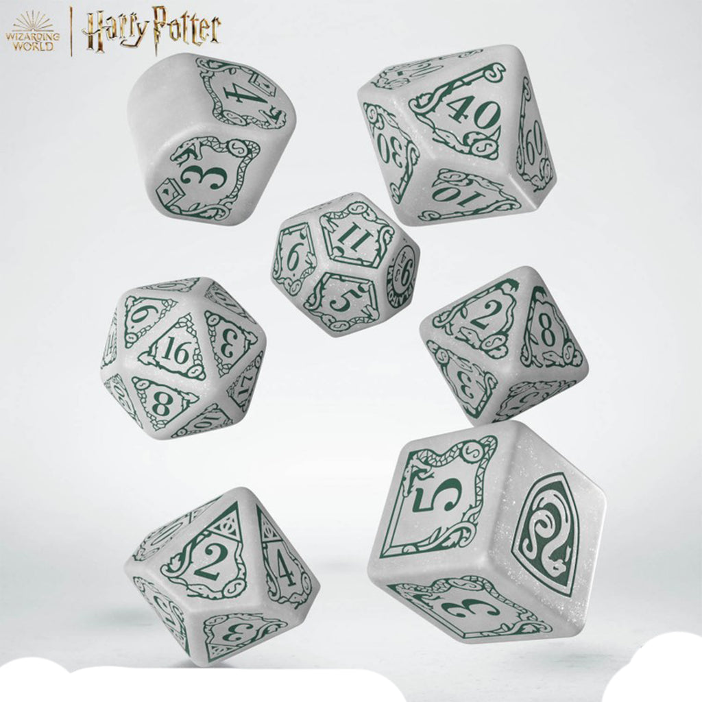 Q-Workshop Harry Potter Slytherin Modern White 7 Piece Dice Set - Radar Toys