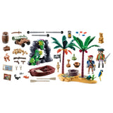 Playmobil Pirates Treasure Island With Rowboat Building Set 70962 - Radar Toys