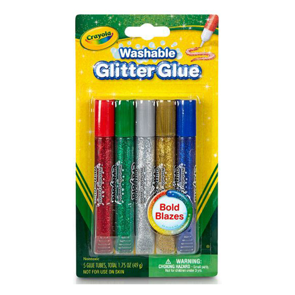 Crayola 5 Count Washable Glitter Glue Set - Radar Toys