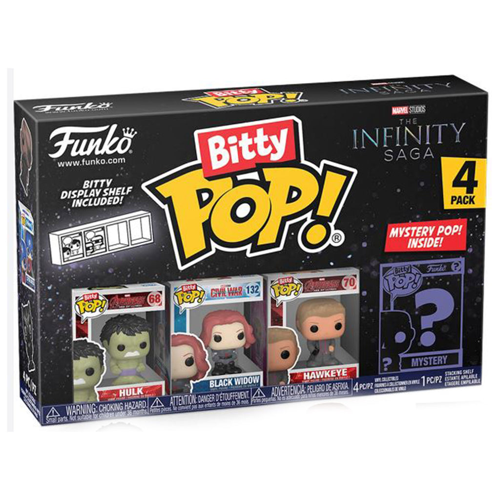 Funko Marvel Avengers POP Hulk Black Widow Hawkeye 4 Pack Vinyl Figures
