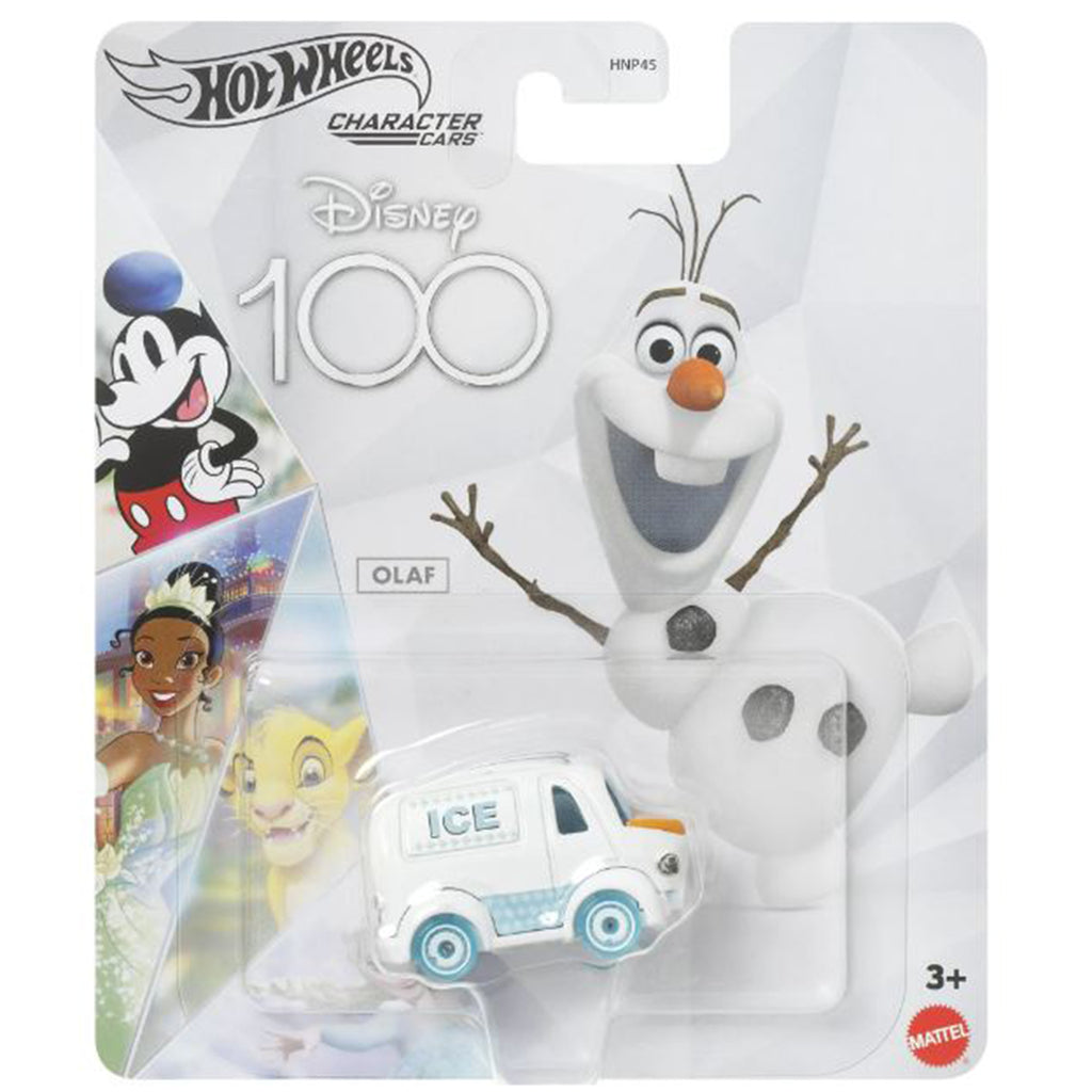Mattel Hot Wheels Disney 100 Olaf Character Car