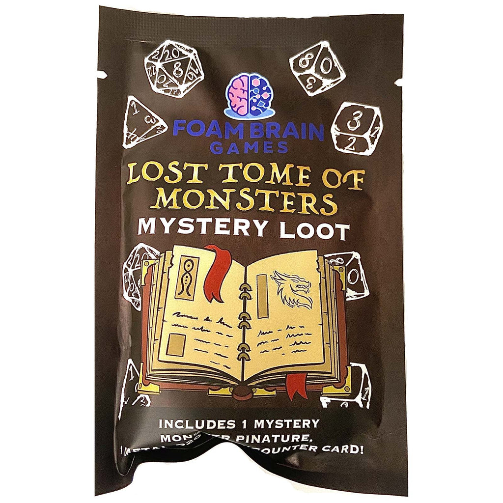 Foam Brain Mystery Loot Lost Tome Of Monsters Single Metal D20 Blind Bag