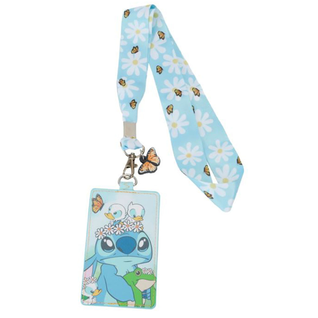 Loungefly Disney Lilo And Stitch Springtime Stitch Lanyard With Cardholder
