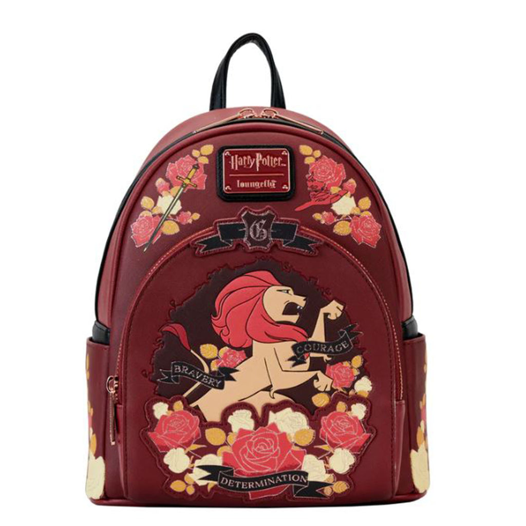 Loungefly WB Harry Potter Gryffindor House Tattoo Mini Backpack