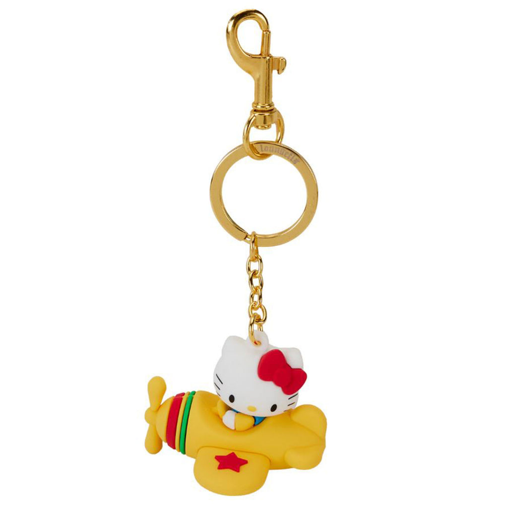 Loungefly Sanrio Hello Kitty 50th Anniversary Classic Figural Airplane Silicone Keychain