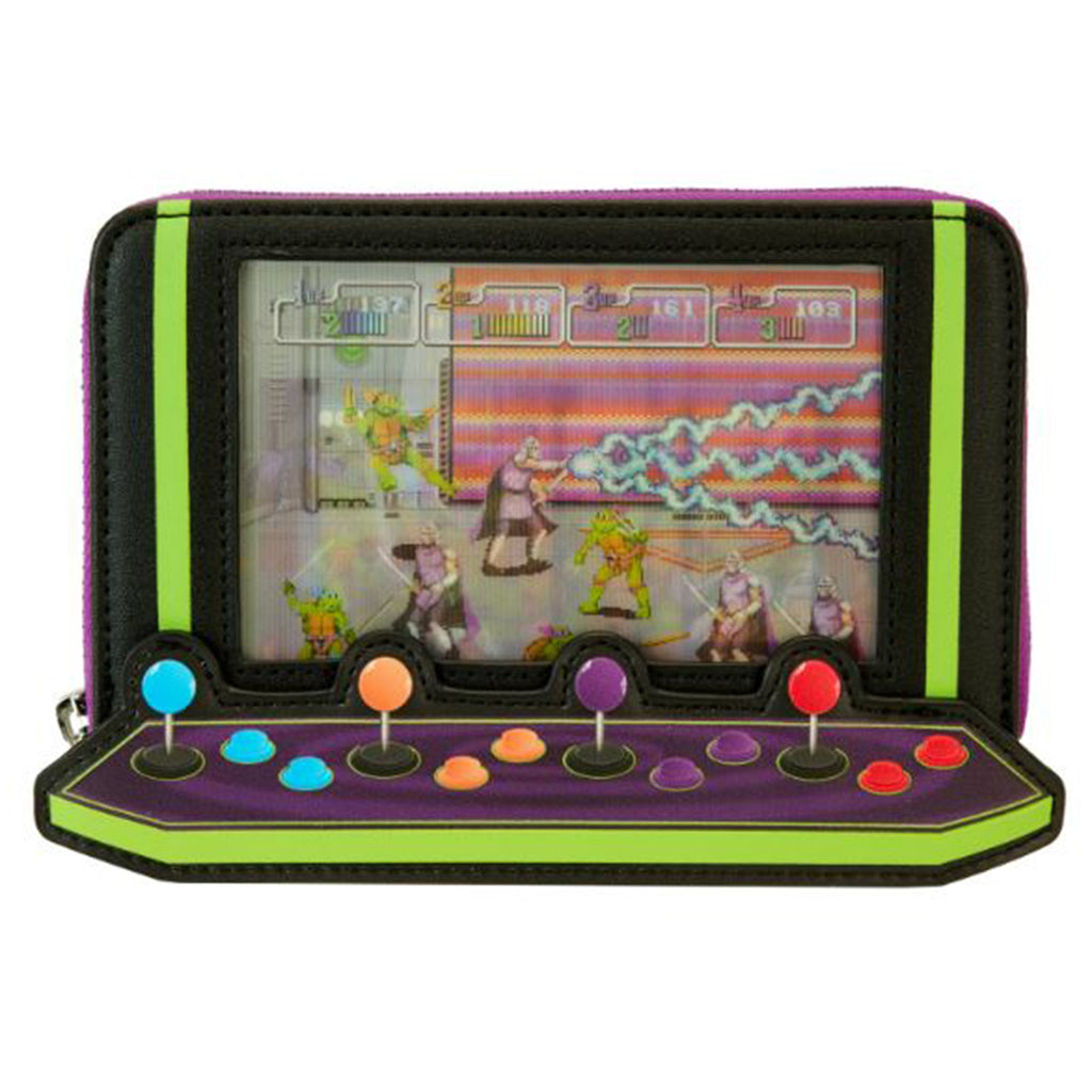 Loungefly Teenage Mutant Ninja Turtles 40th Anniversary Vintage Arcade Zip Around Wallet