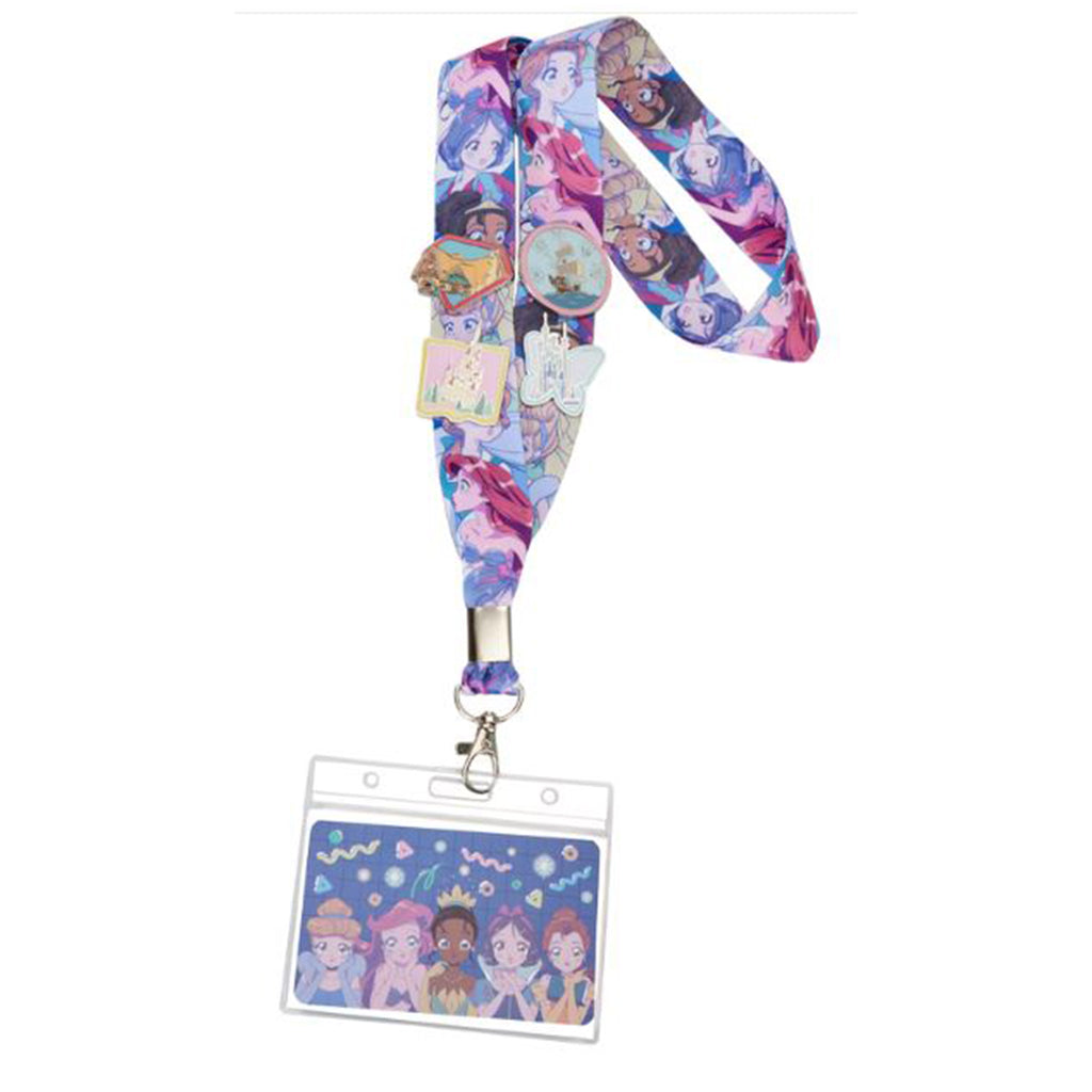 Loungefly Disney Princess Manga Style Lanyard With Cardholder