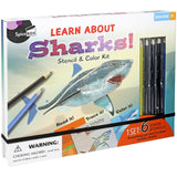 Spice Box Learn About Sharks Stencil And Color Set - Radar Toys