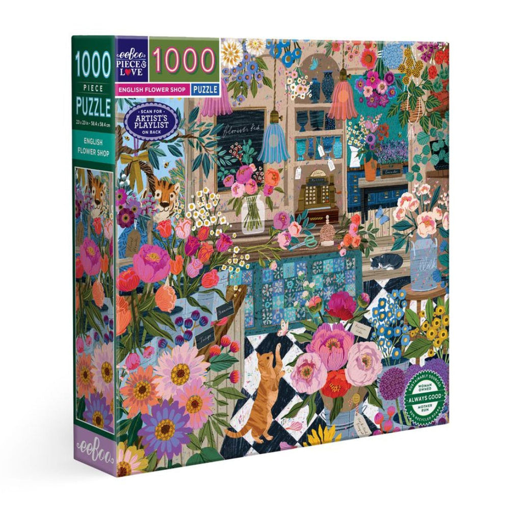 eeBoo English Flower Shop 1000 Piece Jigsaw Puzzle