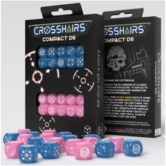 Q-Workshop Crosshairs Blue And Pink Compact 20D6 Dice Set
