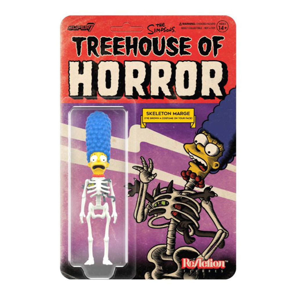 Super7 The Simpsons Treehouse Of Horror Skeleton Marge Reaction Figure