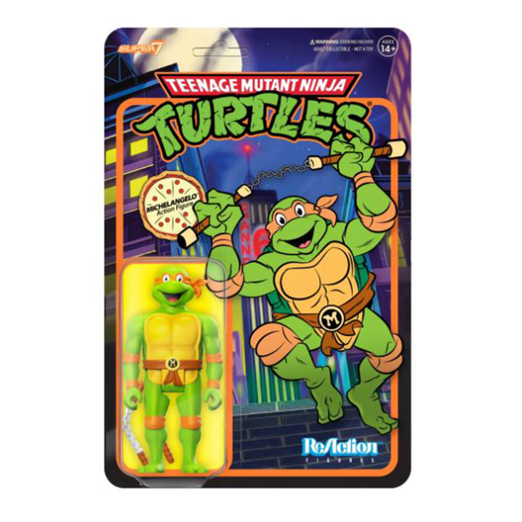 Super7 Teenage Mutant Ninja Turtles Michelangelo Toon Reaction Figure