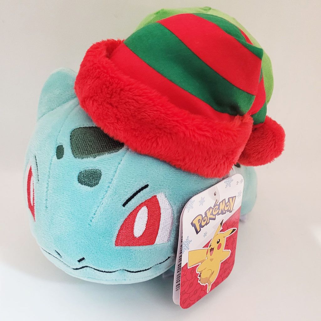 Jazwares Pokemon Holiday Bulbasaur With Hat 8 Inch Plush Figure - Radar Toys
