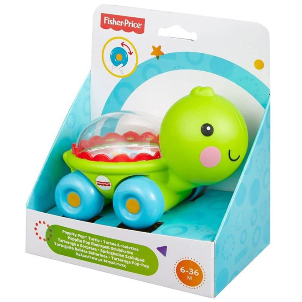 Fisher Price Poppity Pop Turtle Push Along Toy - Radar Toys