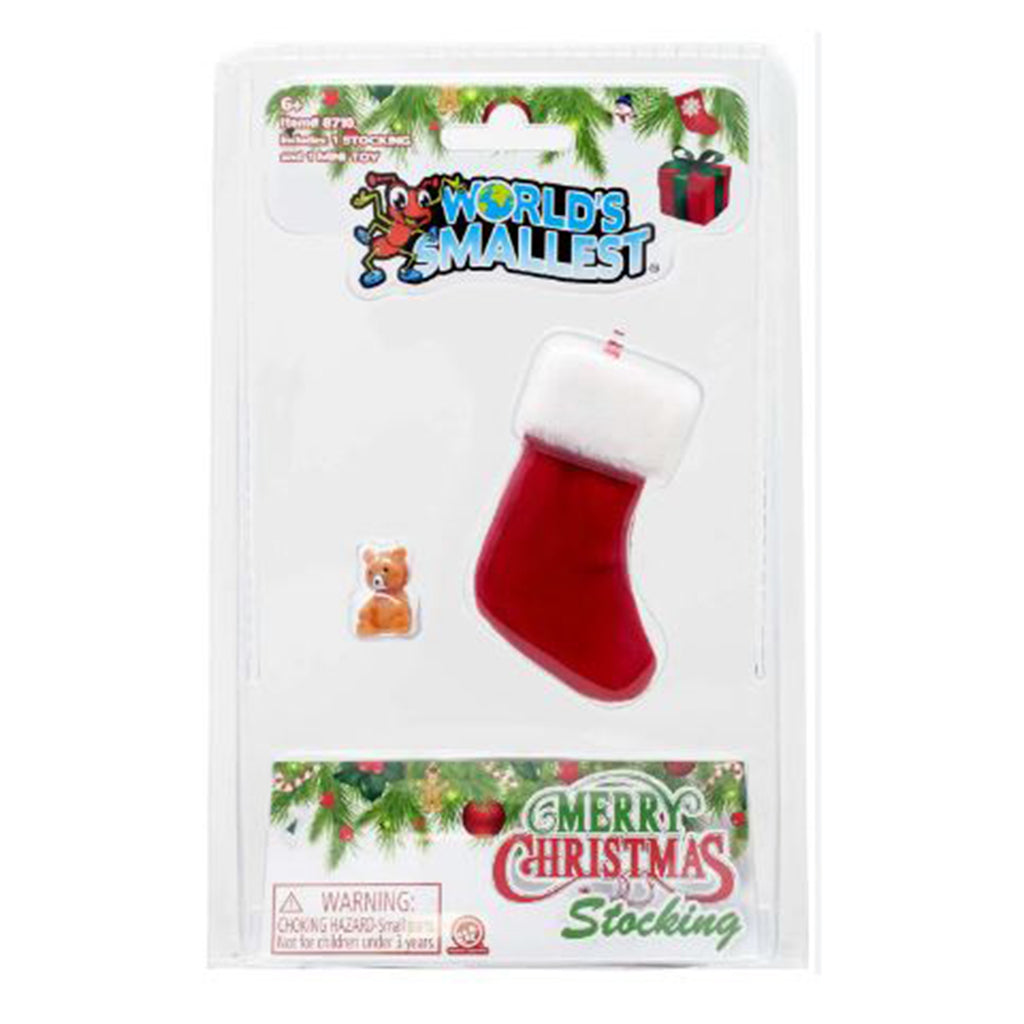 Super Impulse World's Smallest Stocking With Teddy Bear Micro Figure