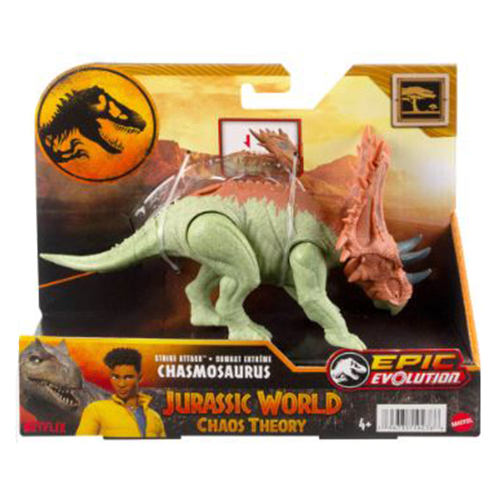 Mattel Jurassic World Chaos Theory Epic Evolution Strike Attack Chasmosaurus Figure