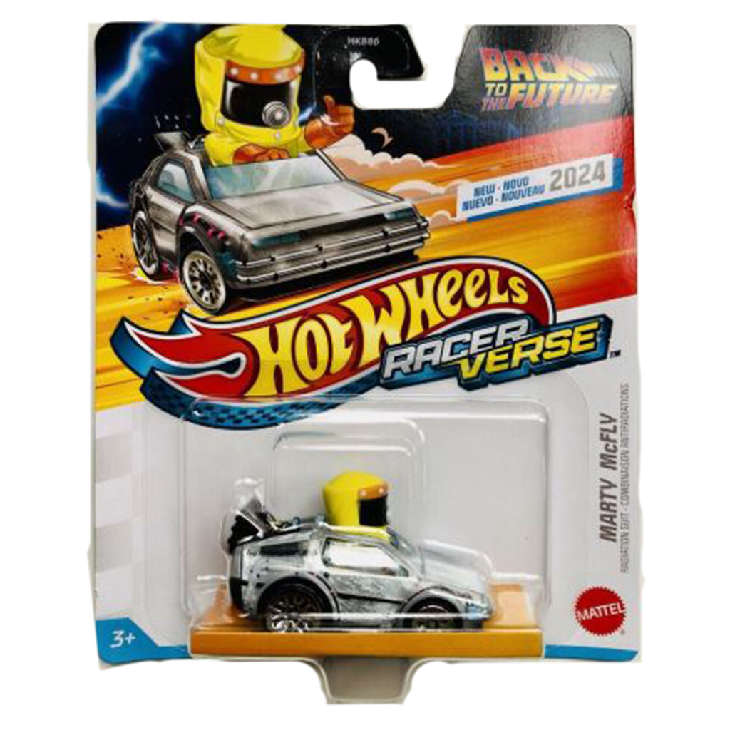 Mattel Hot Wheels Racer Verse Back To The Future Marty McFly Radiation Suit Diecast Vehicle