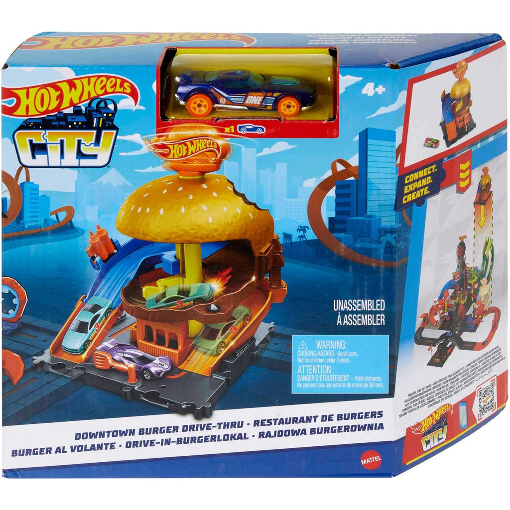 Mattel Hot Wheels City Downtown Burger Drive-Thru Set