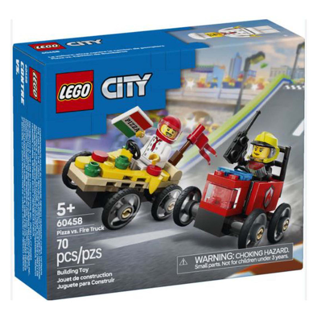 LEGO® City Pizza Verses Fire Truck Race Car Pack Building Set 60458