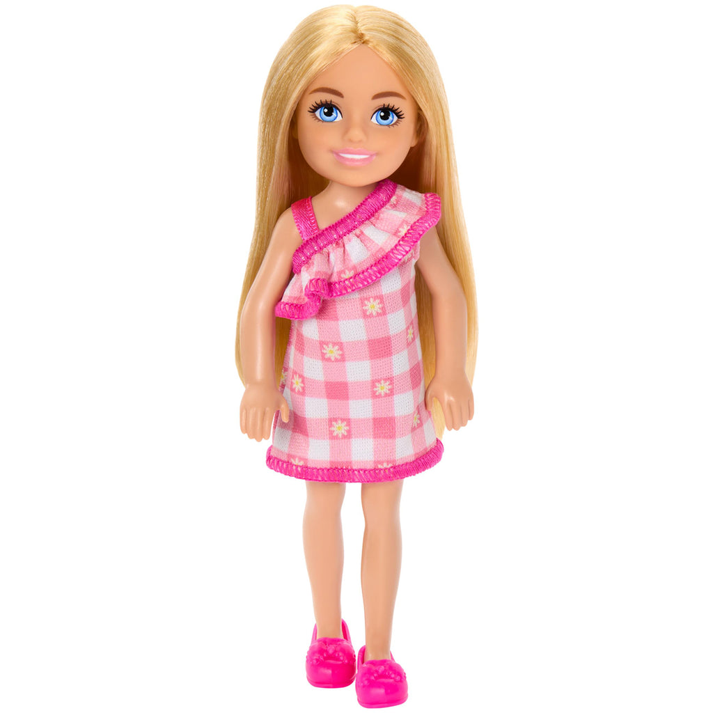 Mattel Barbie Family And Friends Club Chelsea Blonde Pink And White Dress Doll