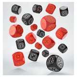 Q-Workshop Fortress Black And Red Compact 20D6 Dice Set - Radar Toys