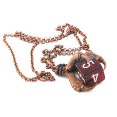 Chessex Pendant D6 With Old Copper Finish Claw Necklace - Radar Toys