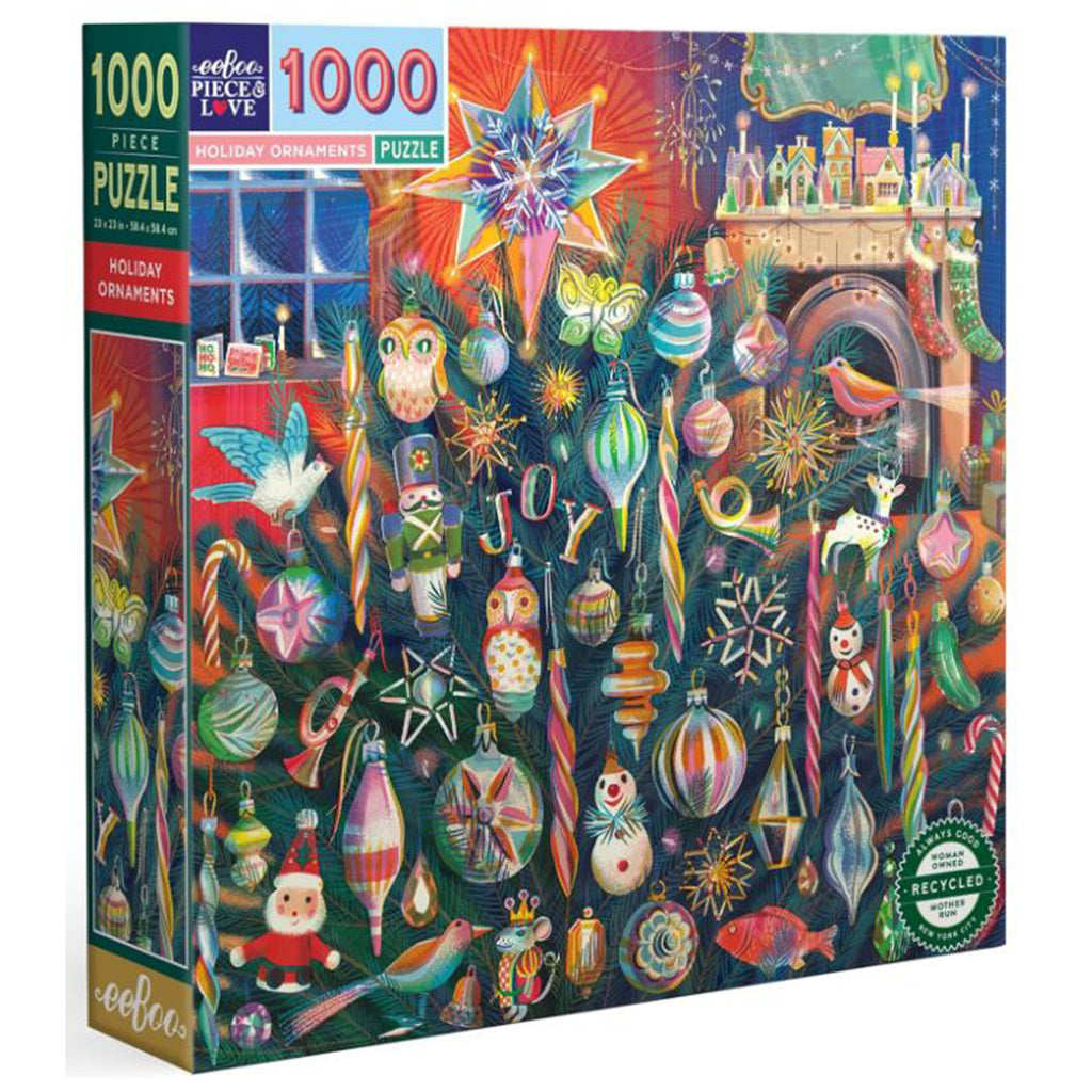 eeBoo Holiday Ornaments 1000 Piece Puzzle
