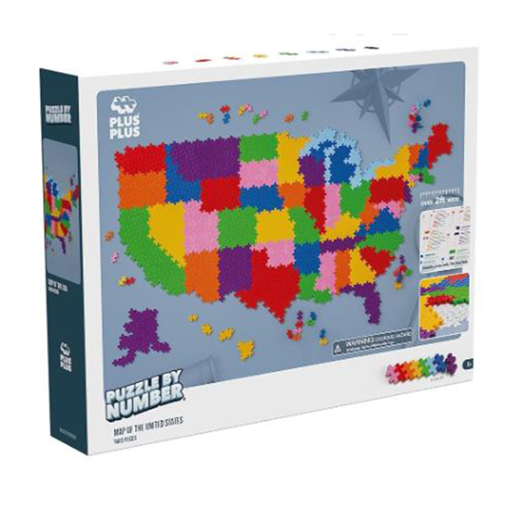 Plus Plus Puzzle By Number Map Of The United States 1400 Piece Building Set