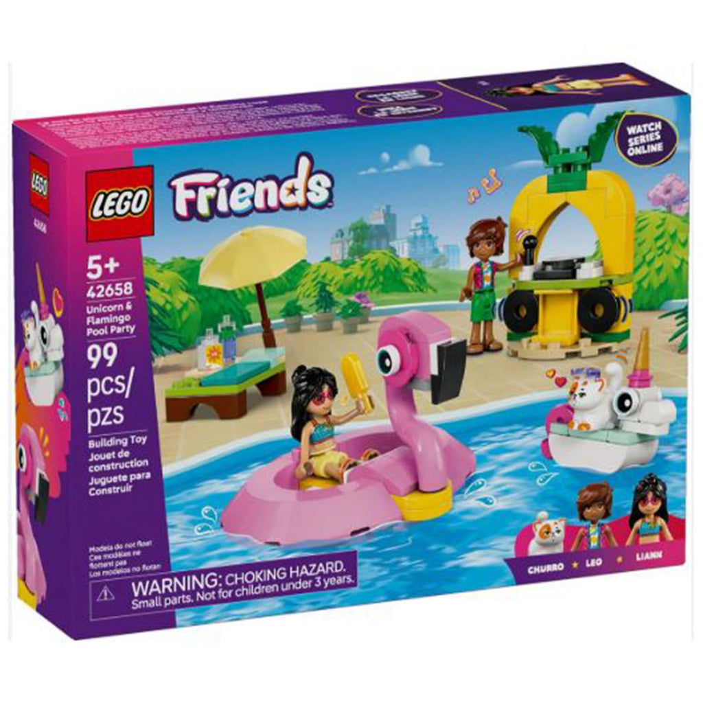 LEGO® Friends Unicorn And Flamingo Pool Party Building Set 42658