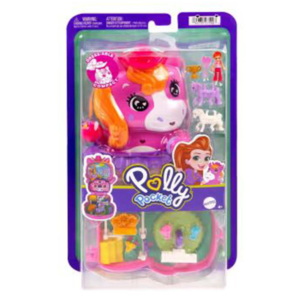 Mattel Polly Pocket Pony Rodeo Compact Miniature Figure Set
