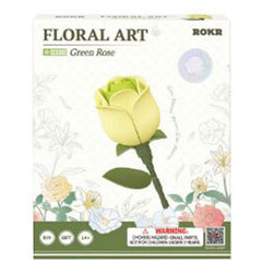 Robotime ROKR Floral Art Green Rose Building Set - Radar Toys