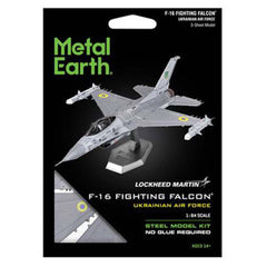 Metal Earth Lockheed Martin F-16 Fighting Falcon Ukrainian Air Force Metal Model Kit - Radar Toys