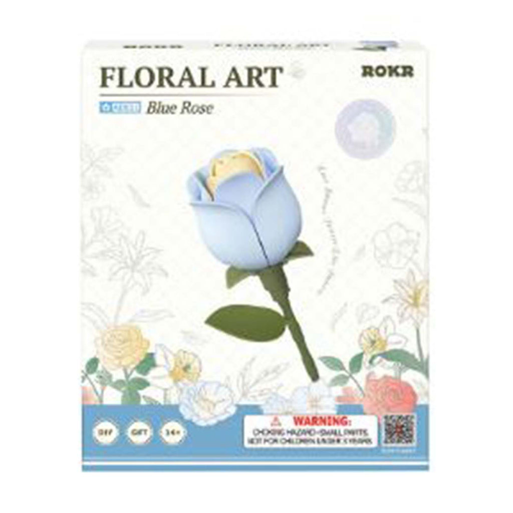 Robotime ROKR Floral Art Blue Rose Building Set