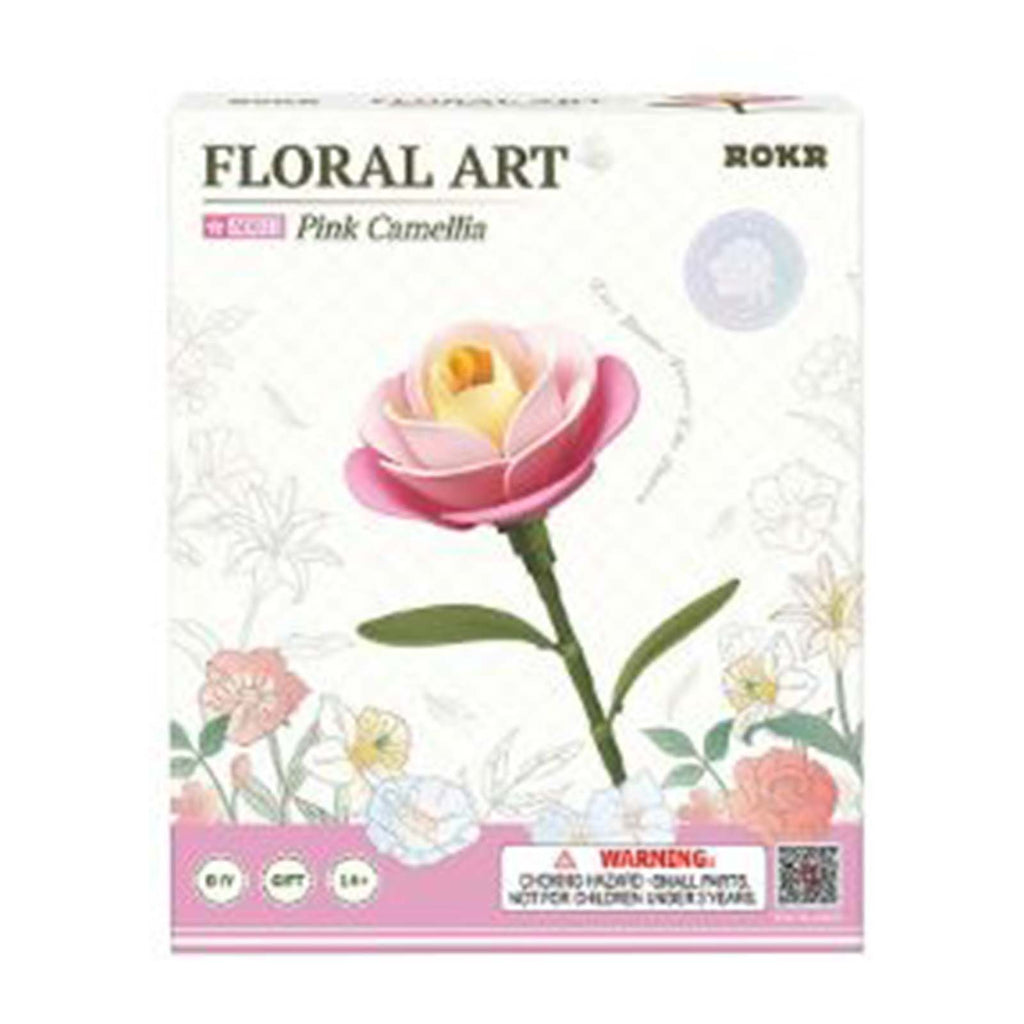 Robotime ROKR Floral Art Light Pink Camellia Building Set