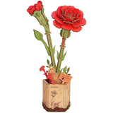Robotime Rowood Red Carnation Wooden Bloom Craft - Radar Toys
