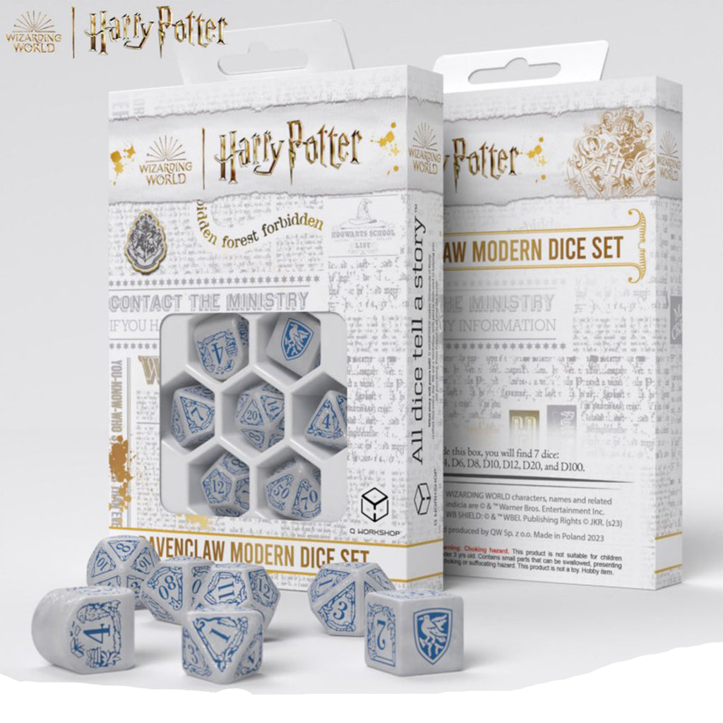 Q-Workshop Harry Potter Ravenclaw Modern White 7 Piece Dice Set - Radar Toys