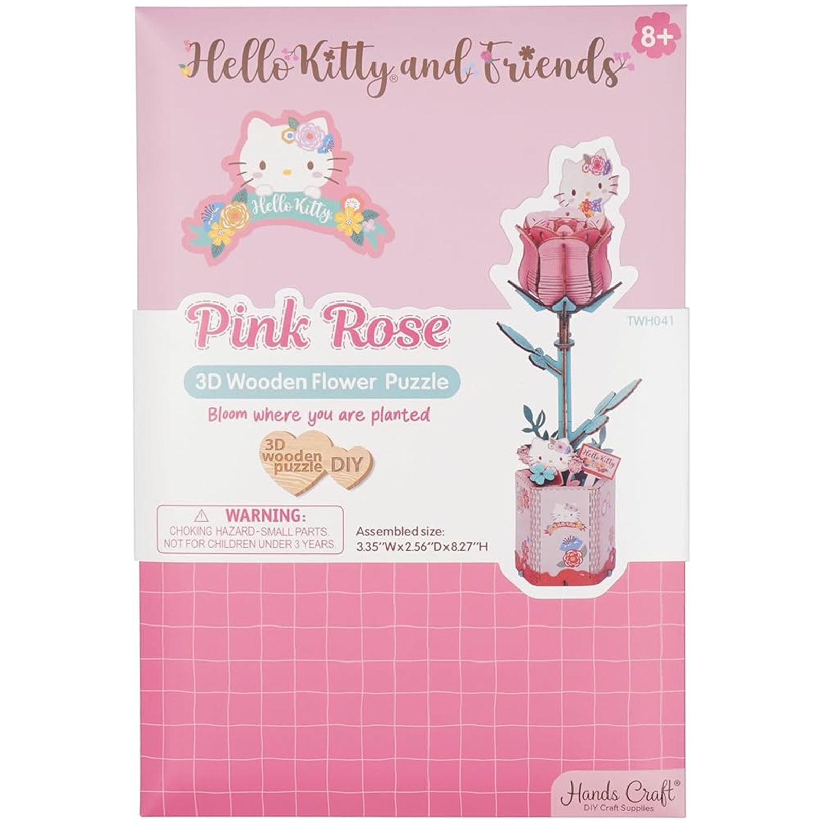 3D Wooden Flower Puzzle Hello Kitty Pink Rose 3D Wooden Flower Puzzle Hello Kitty Pink Rose