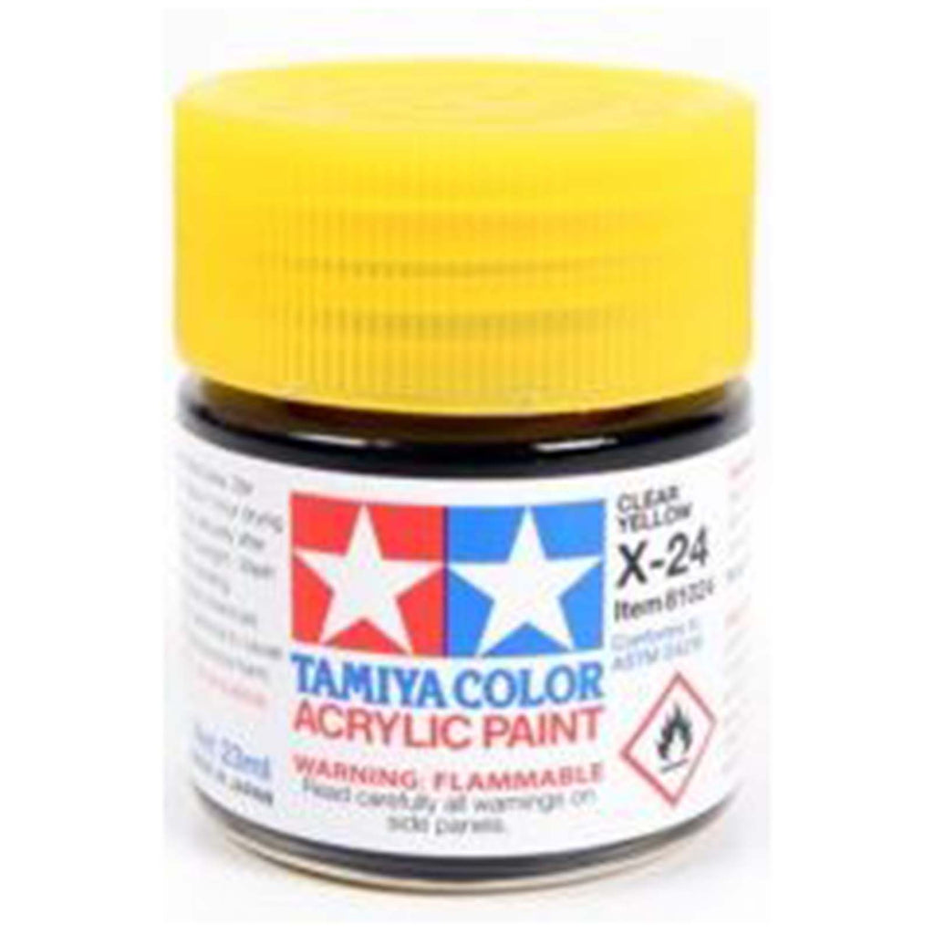 Tamiya Color X-24 Clear Yellow Gloss Acrylic Paint 23mL Bottle TAM81024